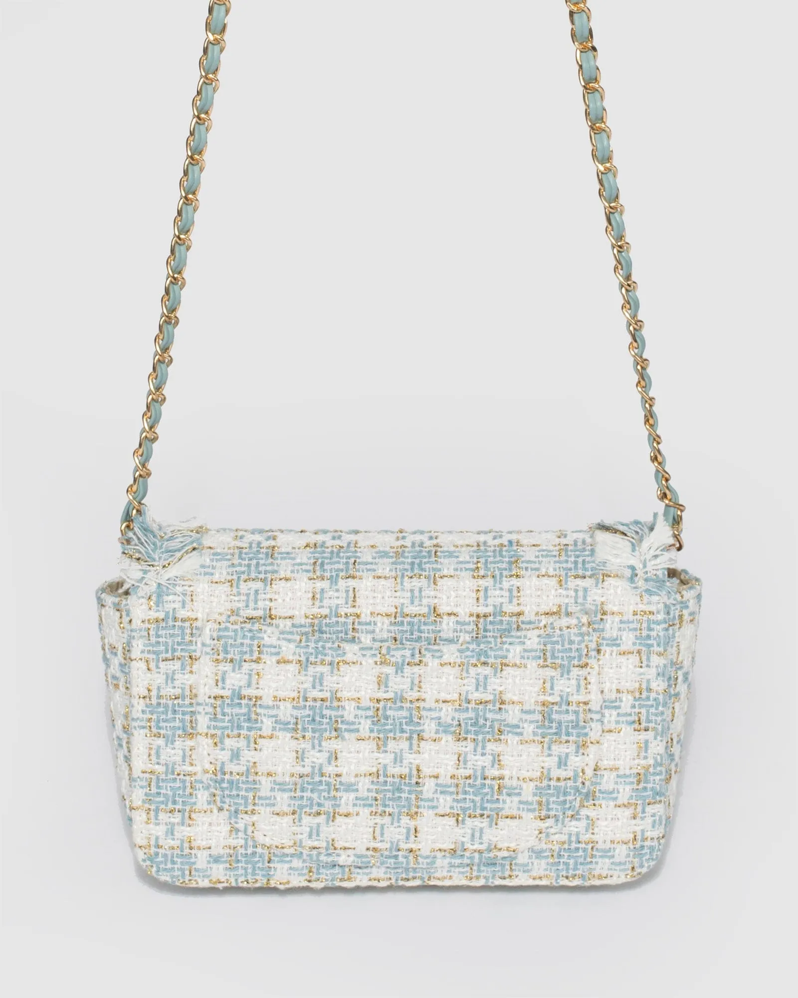 Blue Eboni Quilted Crossbody Bag