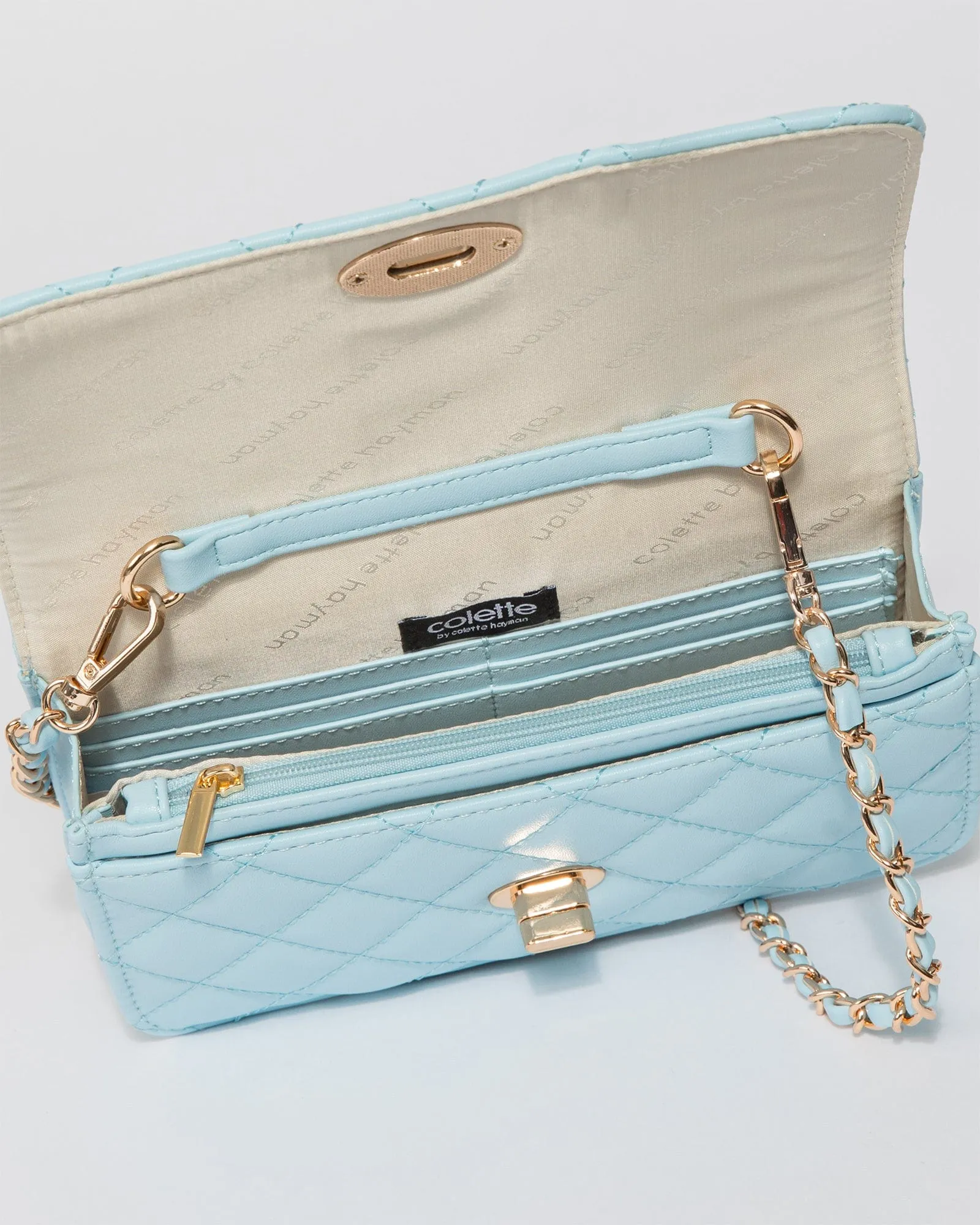 Blue Ebony Lock Crossbody Bag