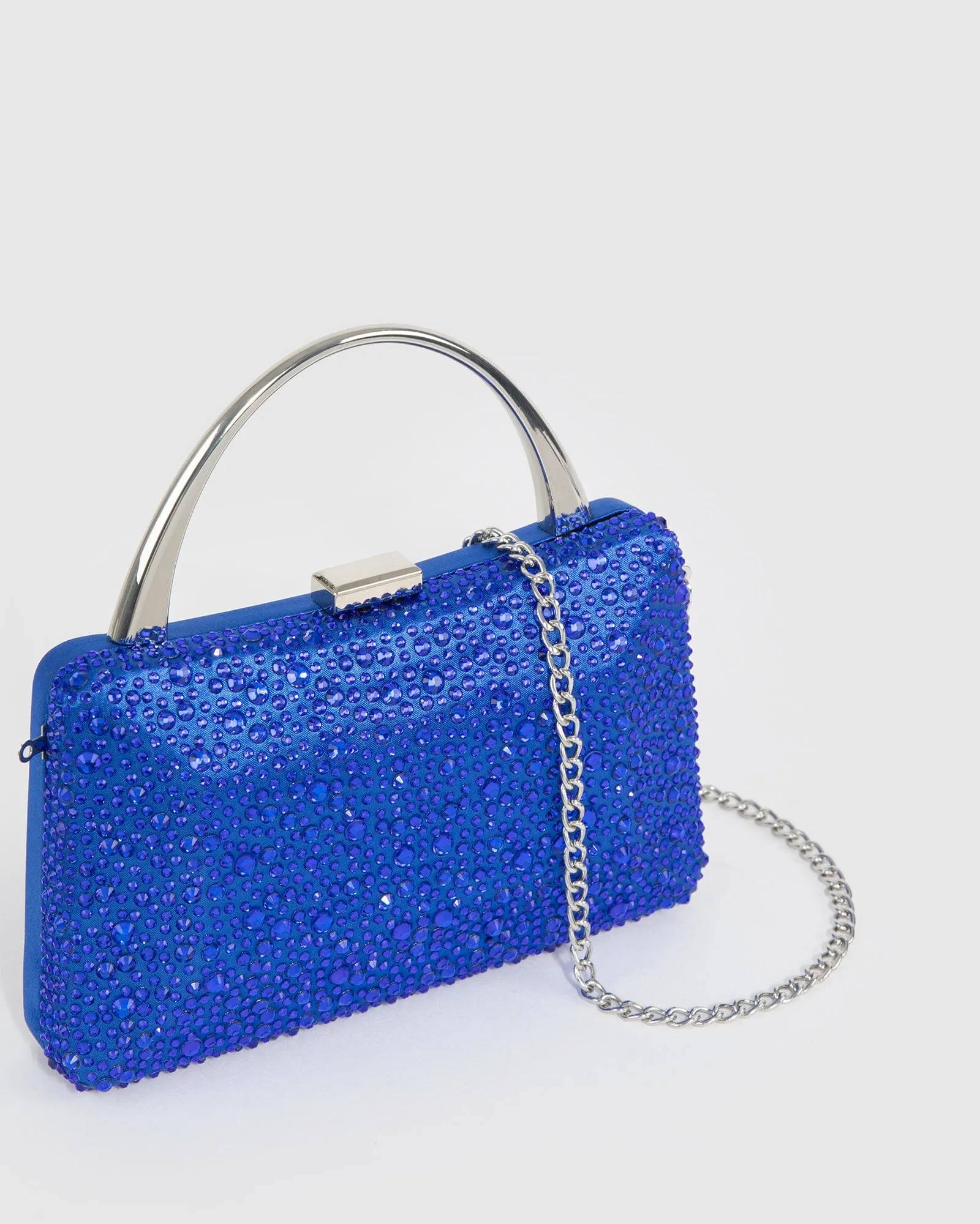 Blue Jem Crystal Clutch Bag