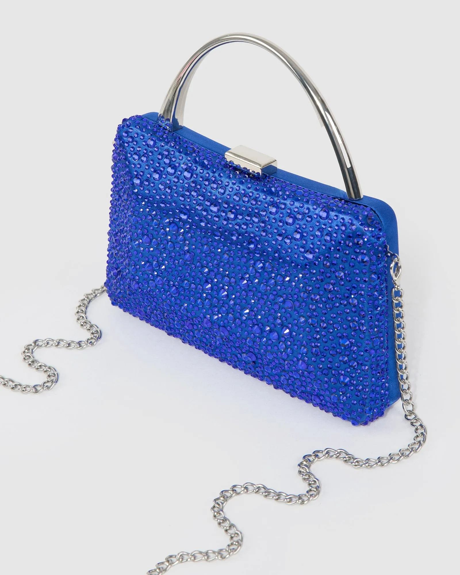 Blue Jem Crystal Clutch Bag