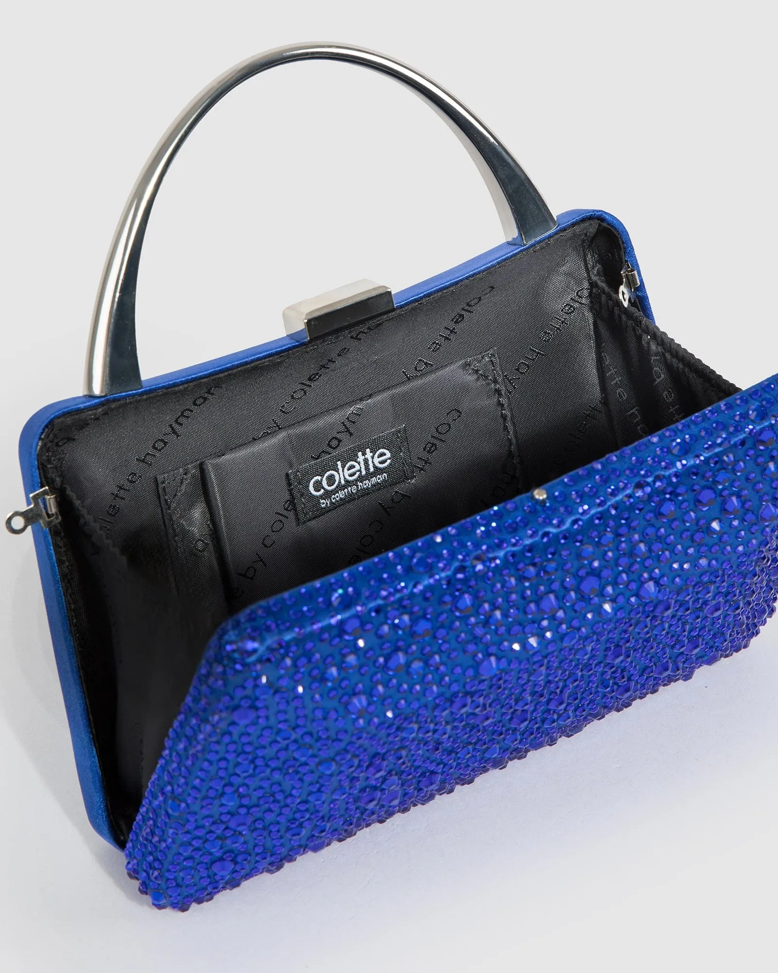 Blue Jem Crystal Clutch Bag