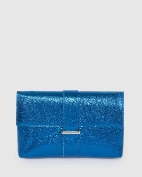 Blue Keira Clutch Bag