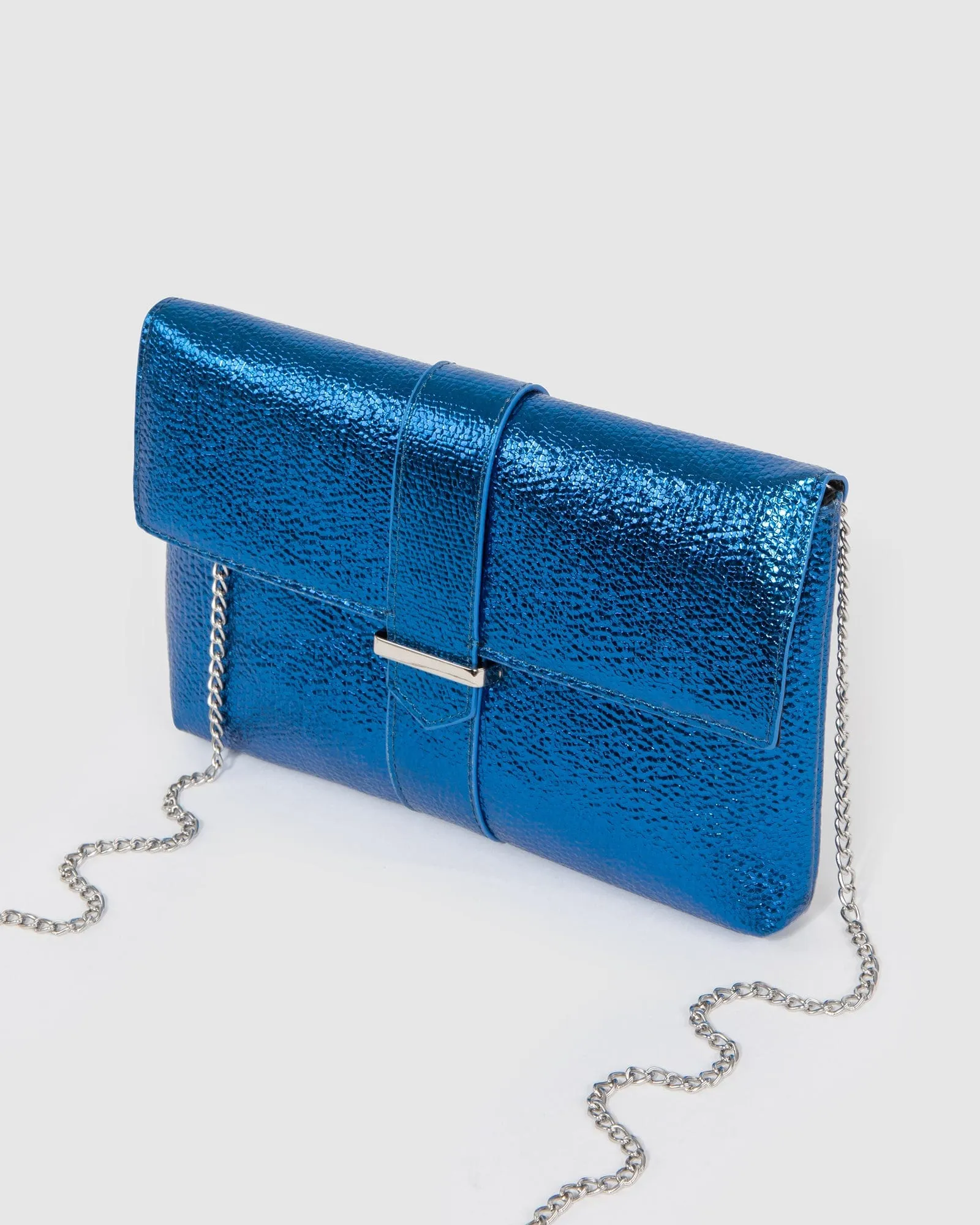 Blue Keira Clutch Bag