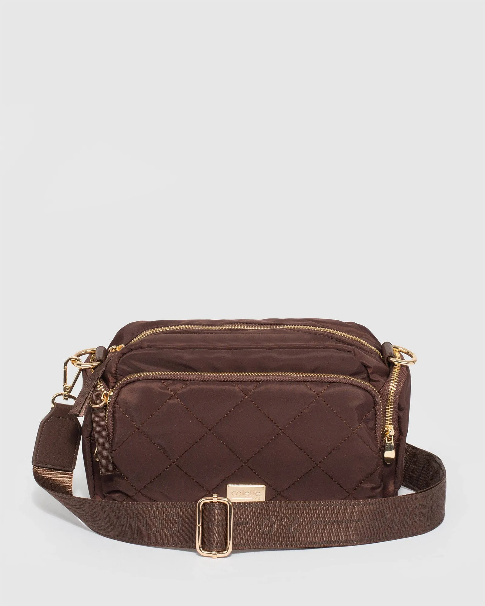 Brown Harper Nylon Crossbody Bag