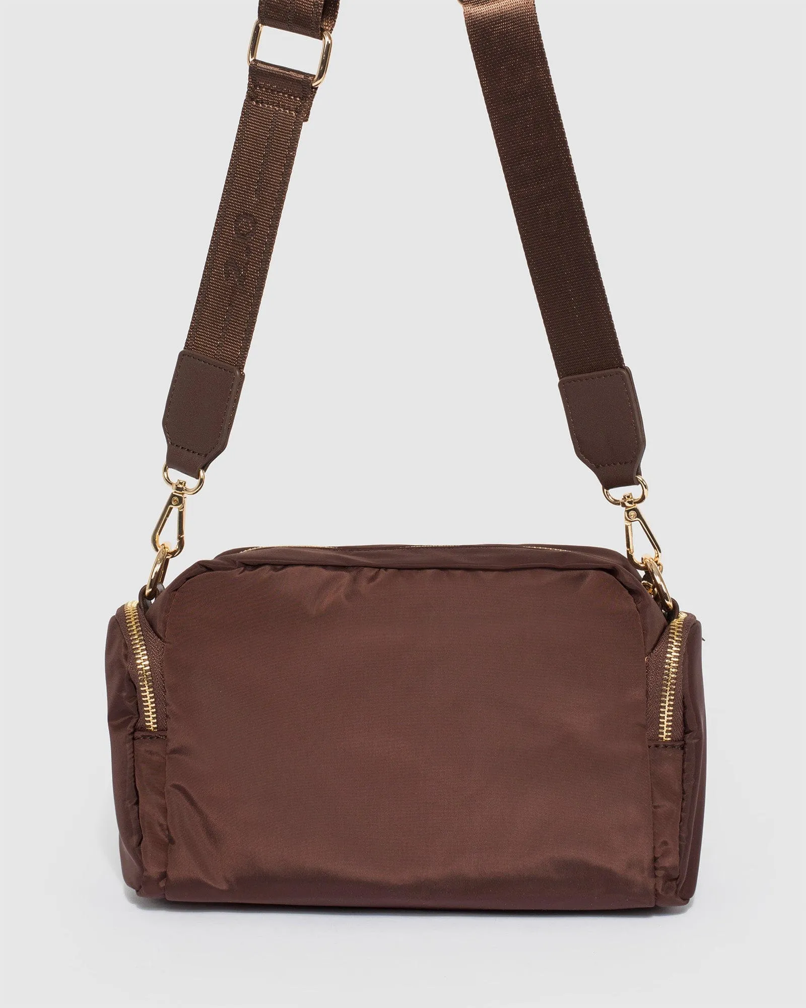 Brown Harper Nylon Crossbody Bag