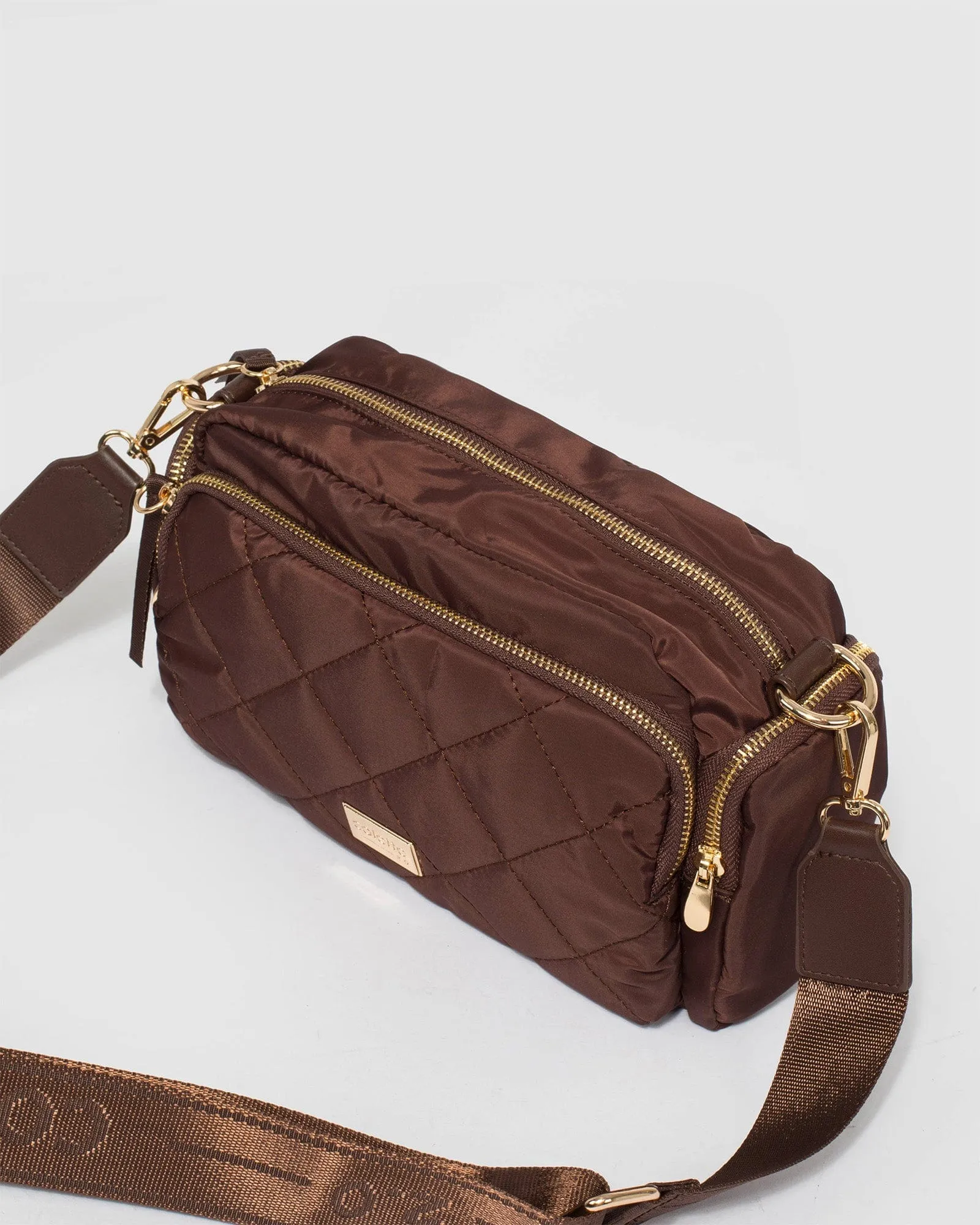 Brown Harper Nylon Crossbody Bag