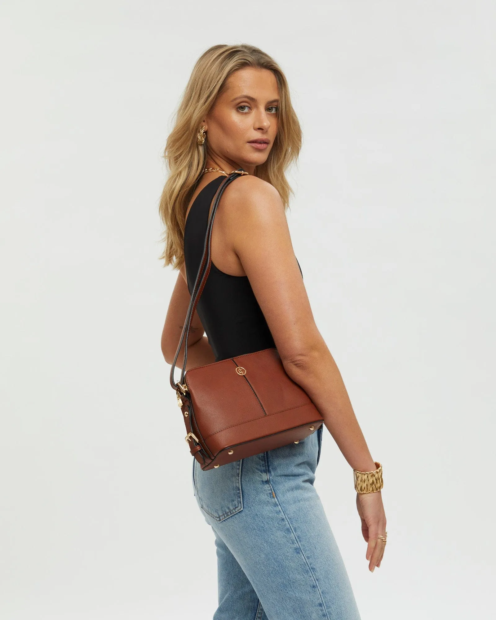 Brown Joanna Strap Crossbody Bag