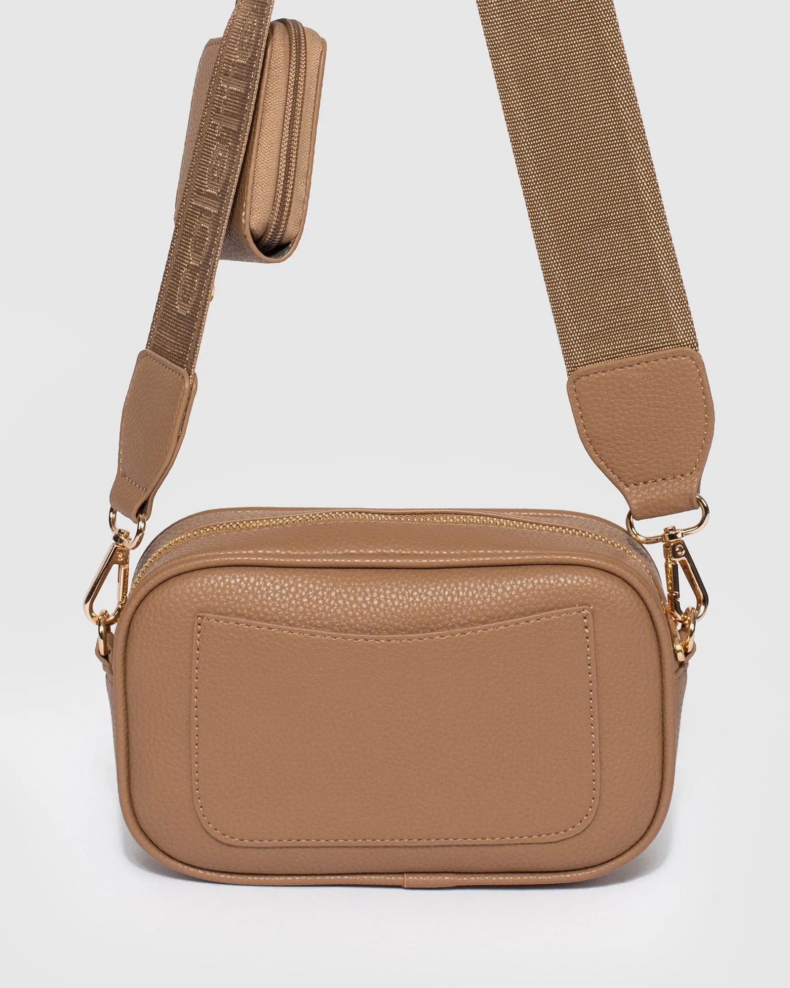 Caramel Amalia Double Pocket Crossbody Bag