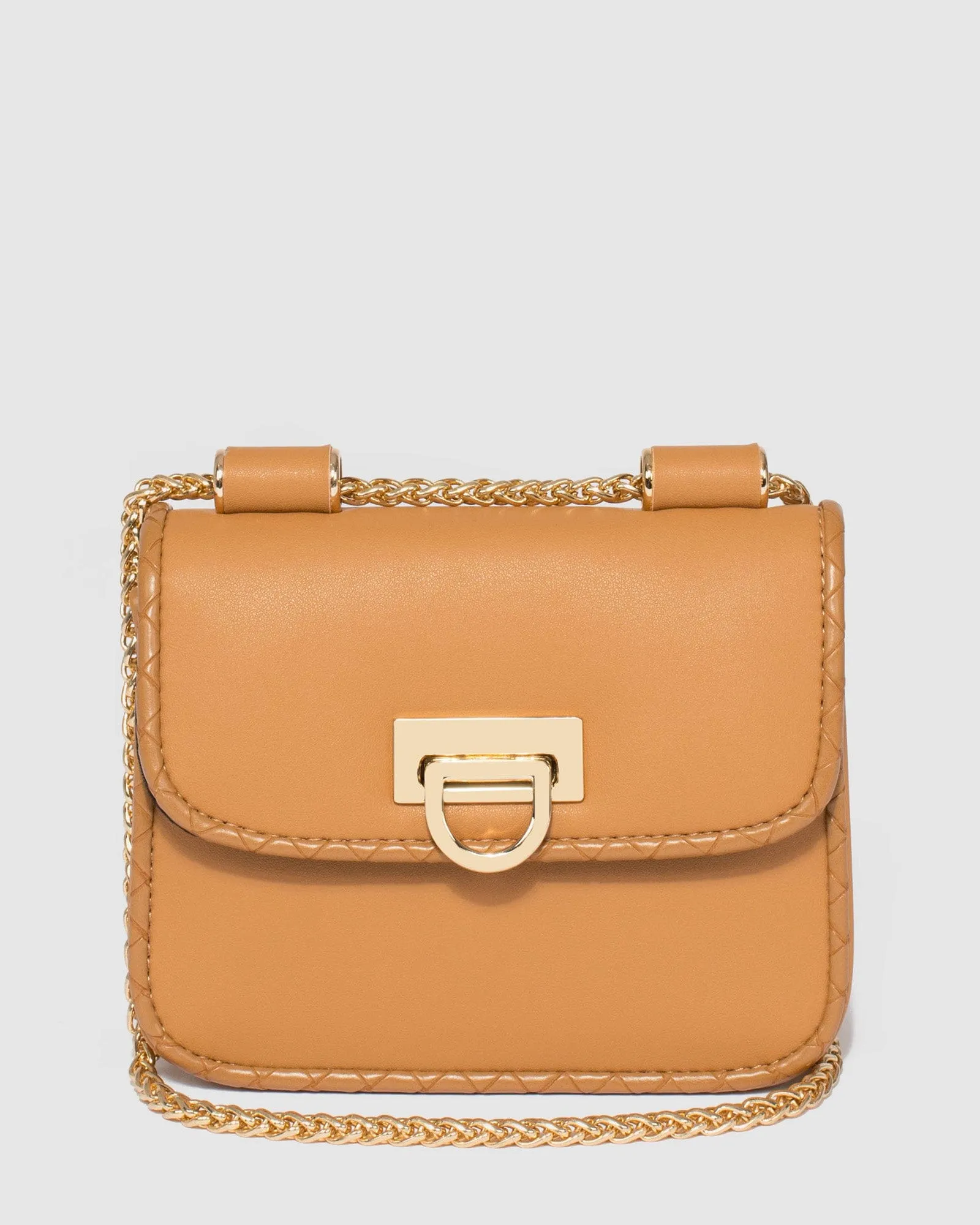 Caramel Tay Lock Crossbody Bag