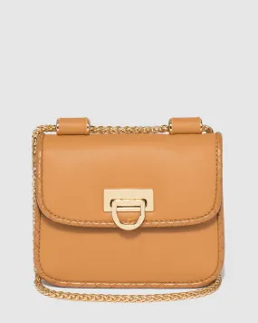 Caramel Tay Lock Crossbody Bag