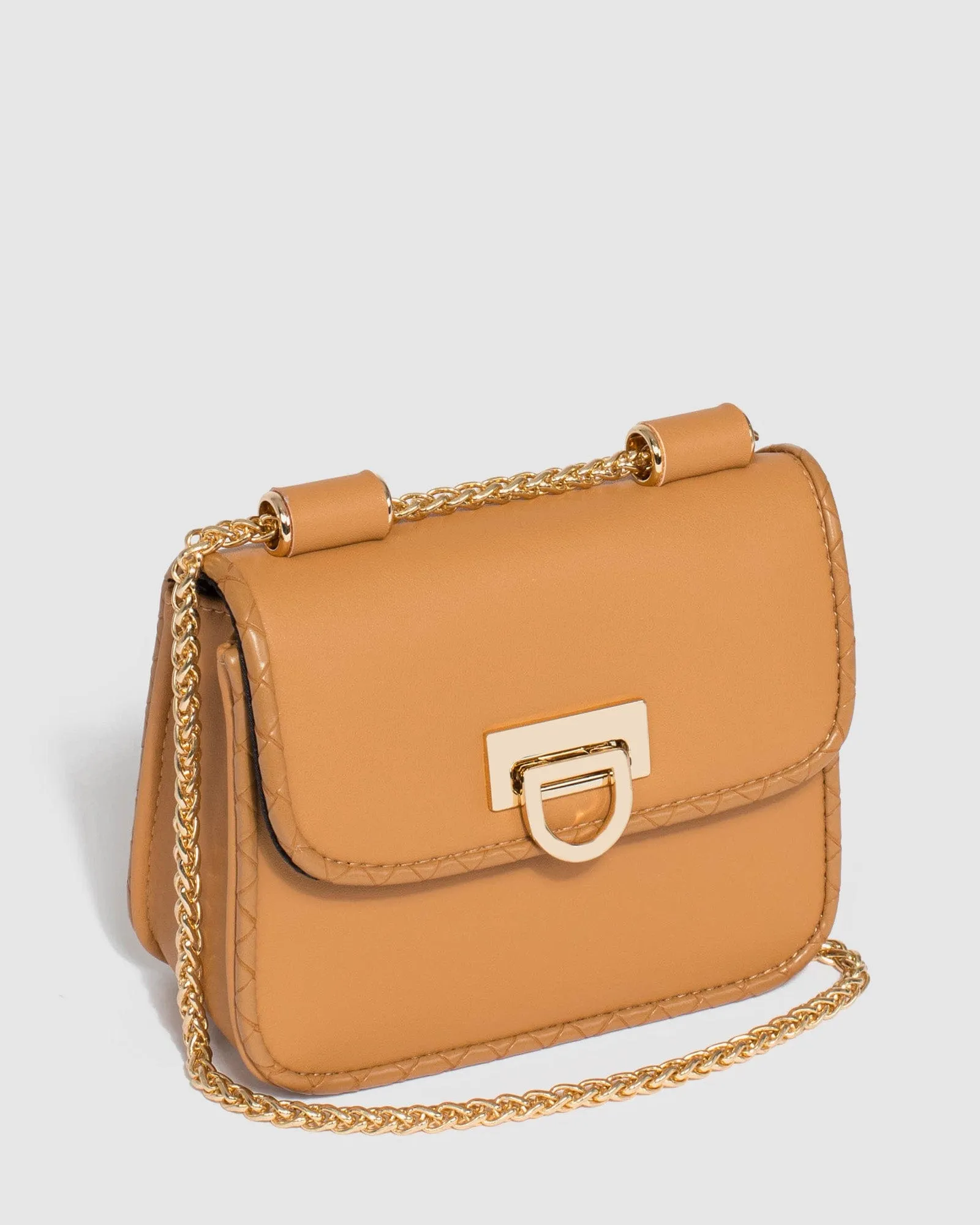 Caramel Tay Lock Crossbody Bag