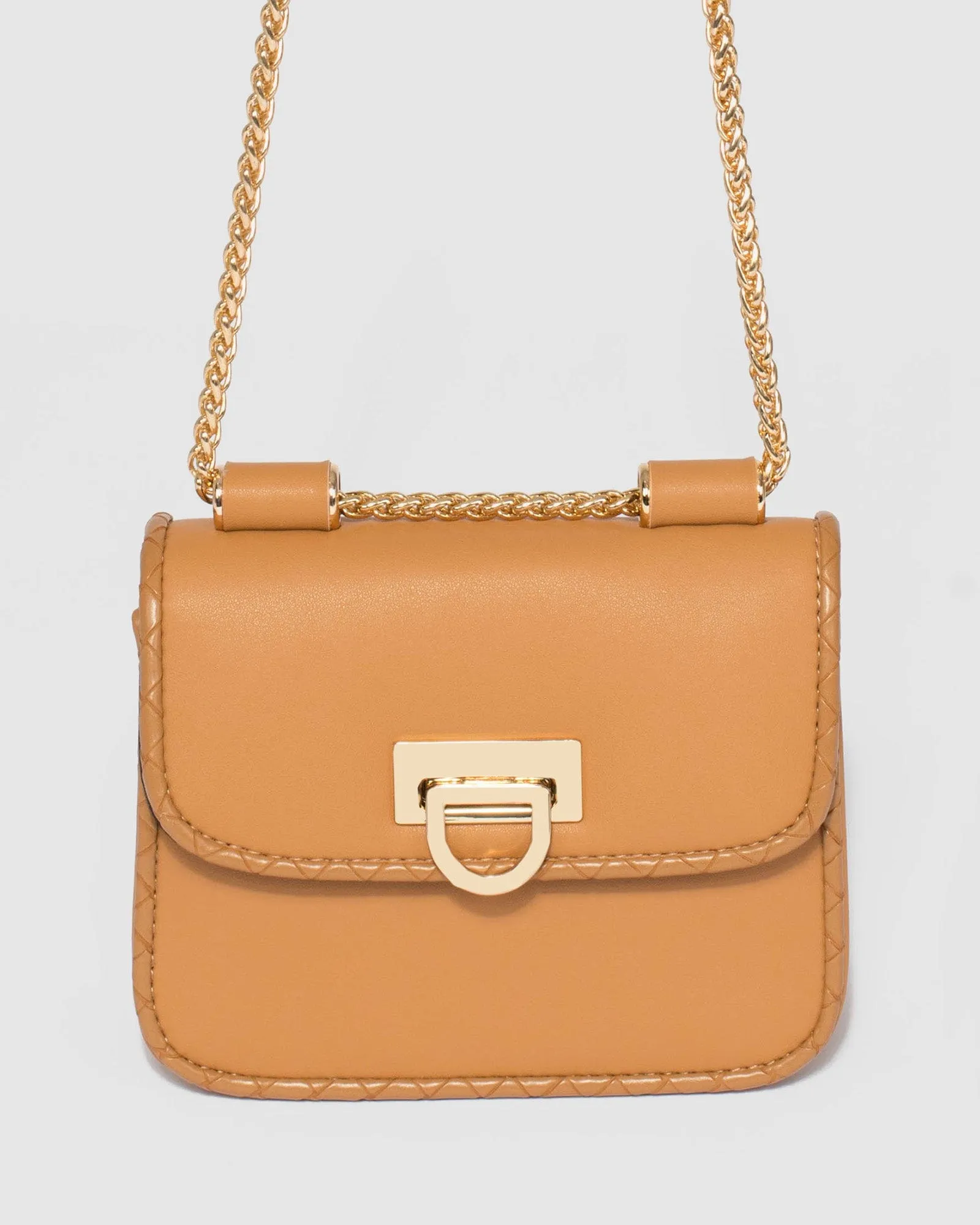 Caramel Tay Lock Crossbody Bag