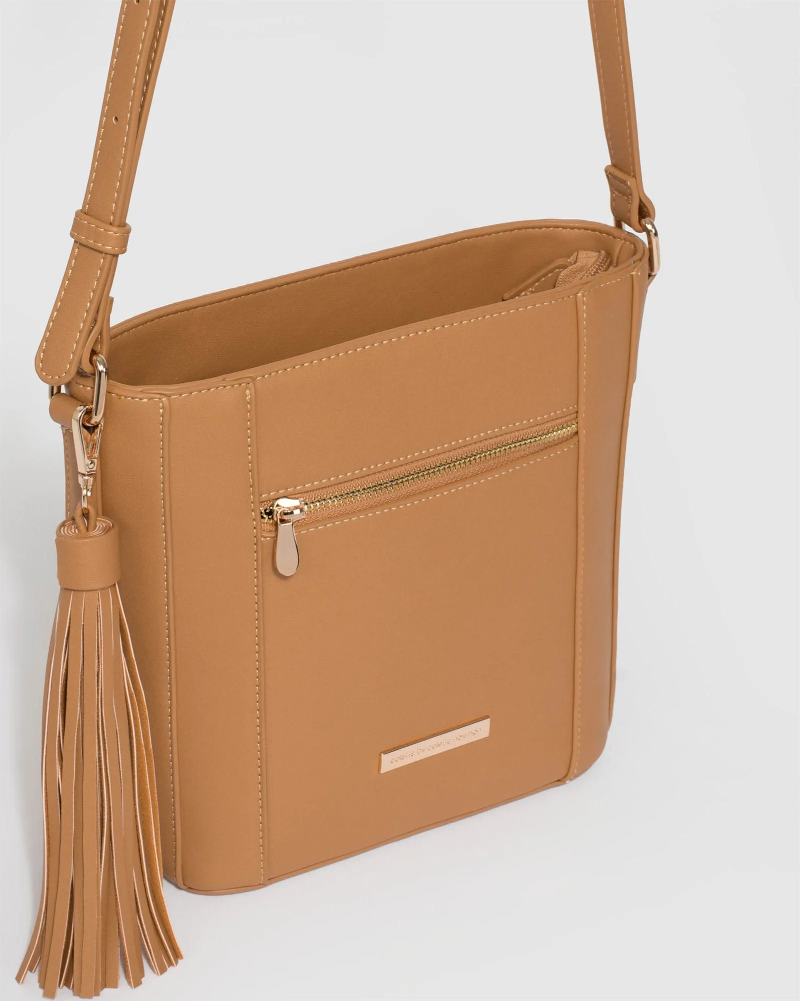 Caramel Tilly Tassel Crossbody Bag