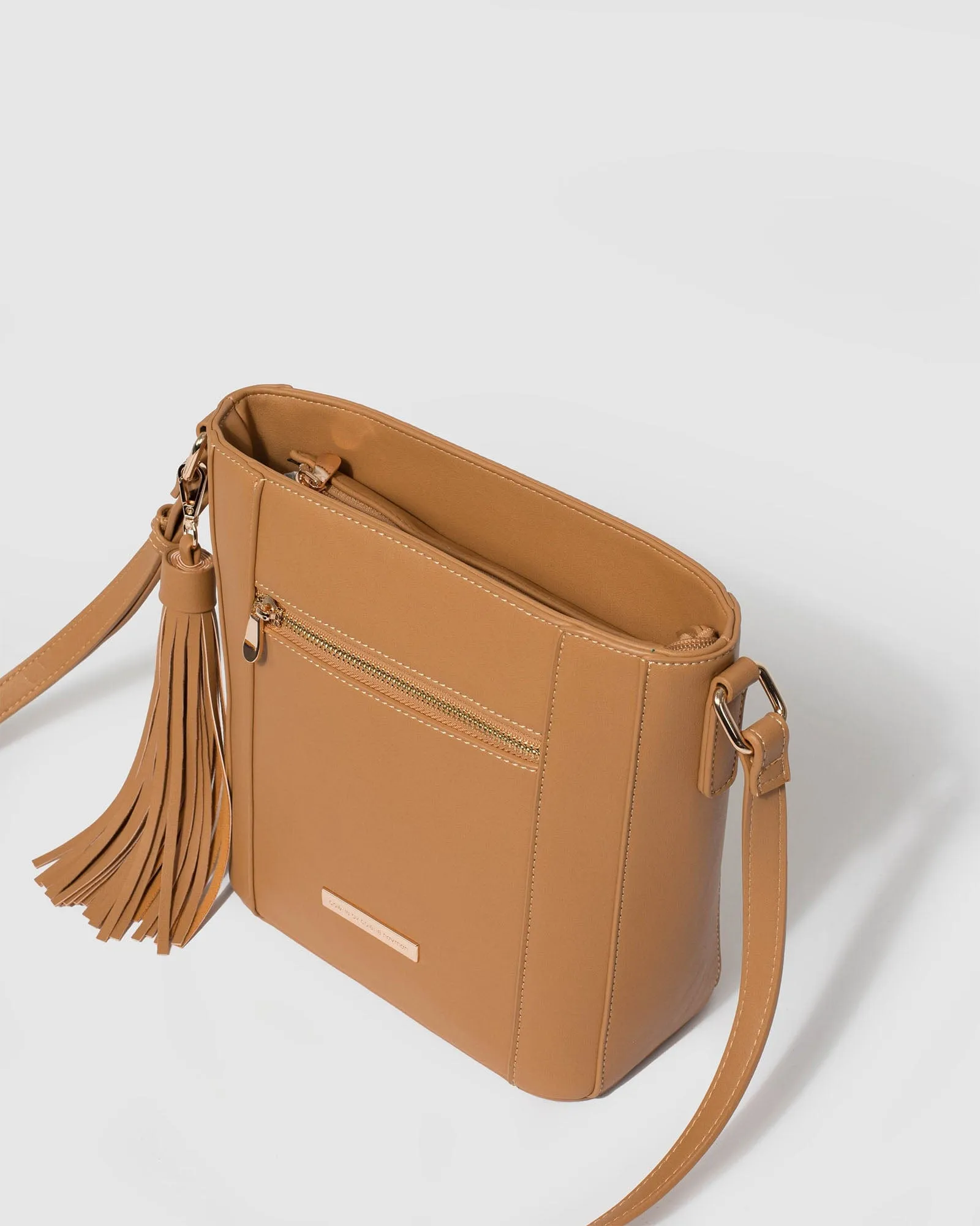 Caramel Tilly Tassel Crossbody Bag