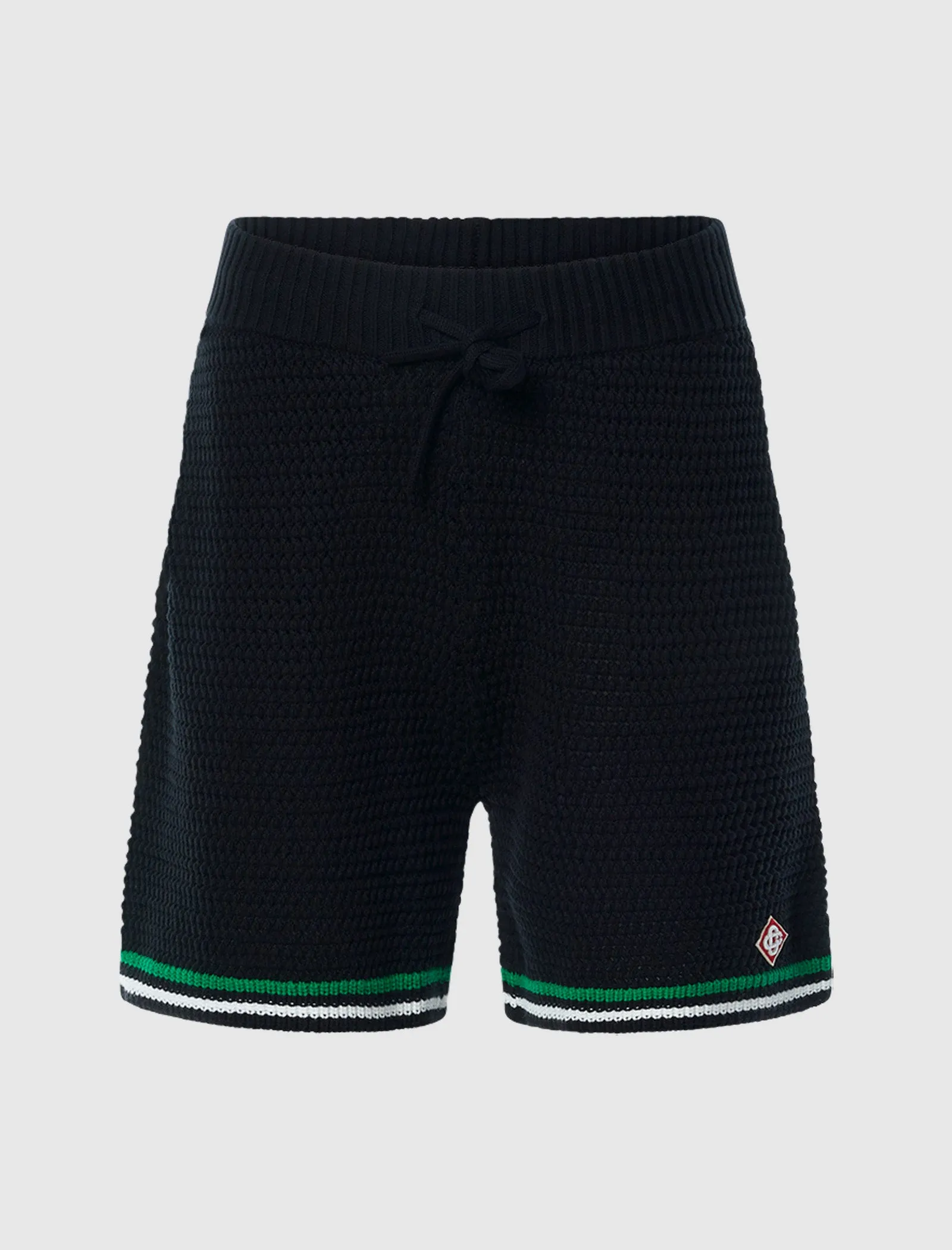 CASABLANCA KNIT TENNIS SHORT   BLACK