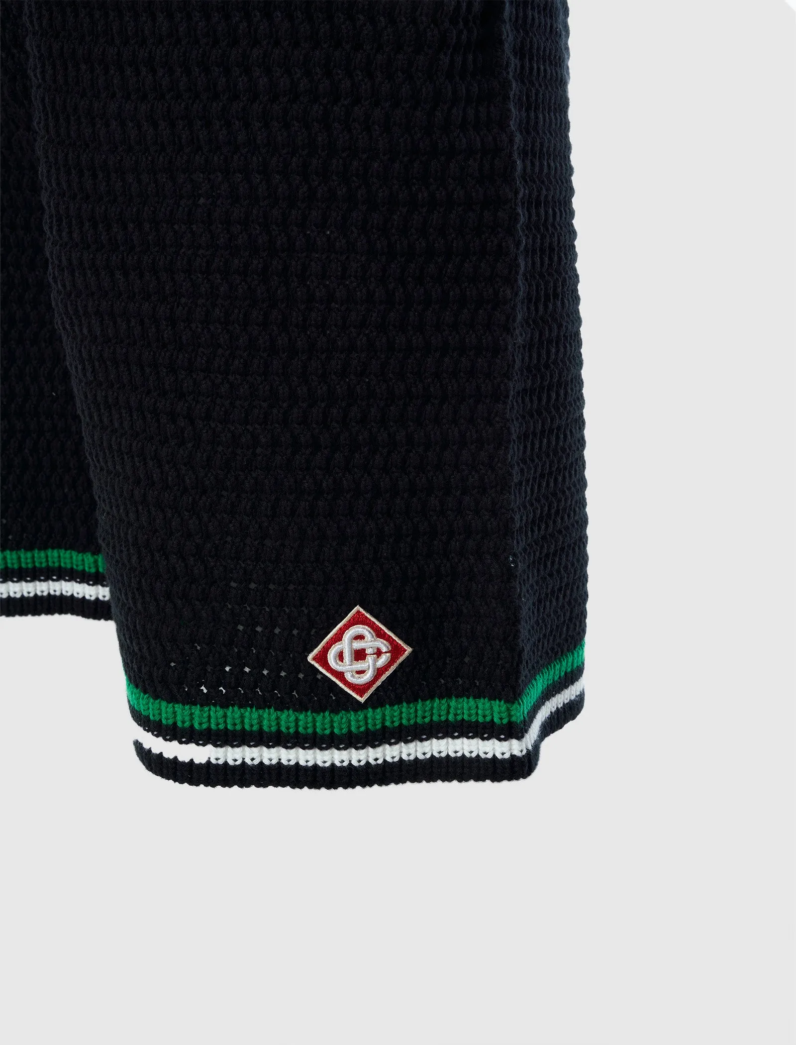 CASABLANCA KNIT TENNIS SHORT   BLACK