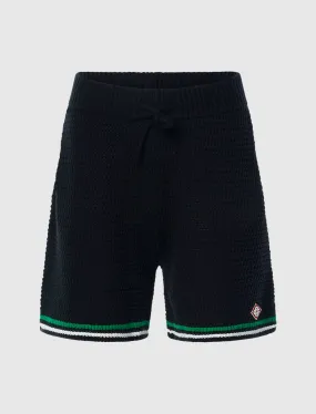 CASABLANCA KNIT TENNIS SHORT   BLACK