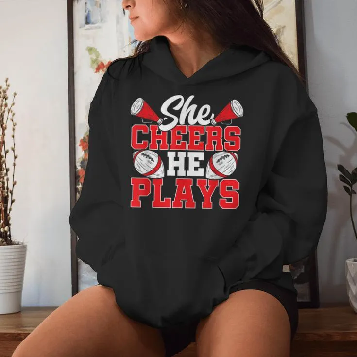 Cheer And Football Mom Cheer Mom Of Both Football Cheer Mom Women Hoodie