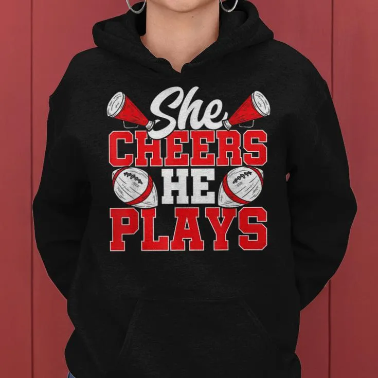 Cheer And Football Mom Cheer Mom Of Both Football Cheer Mom Women Hoodie