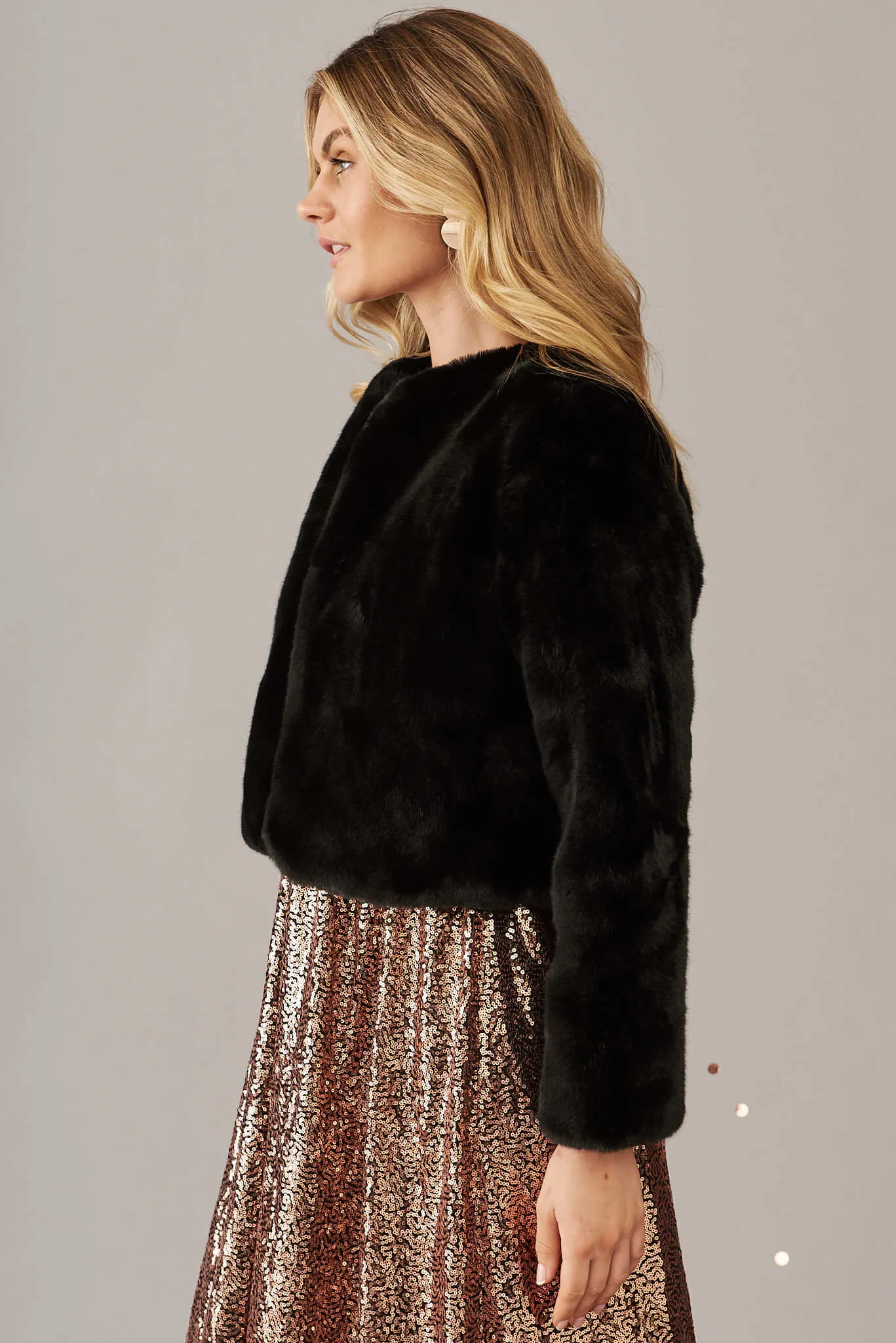 Cher Faux Fur Jacket In Black