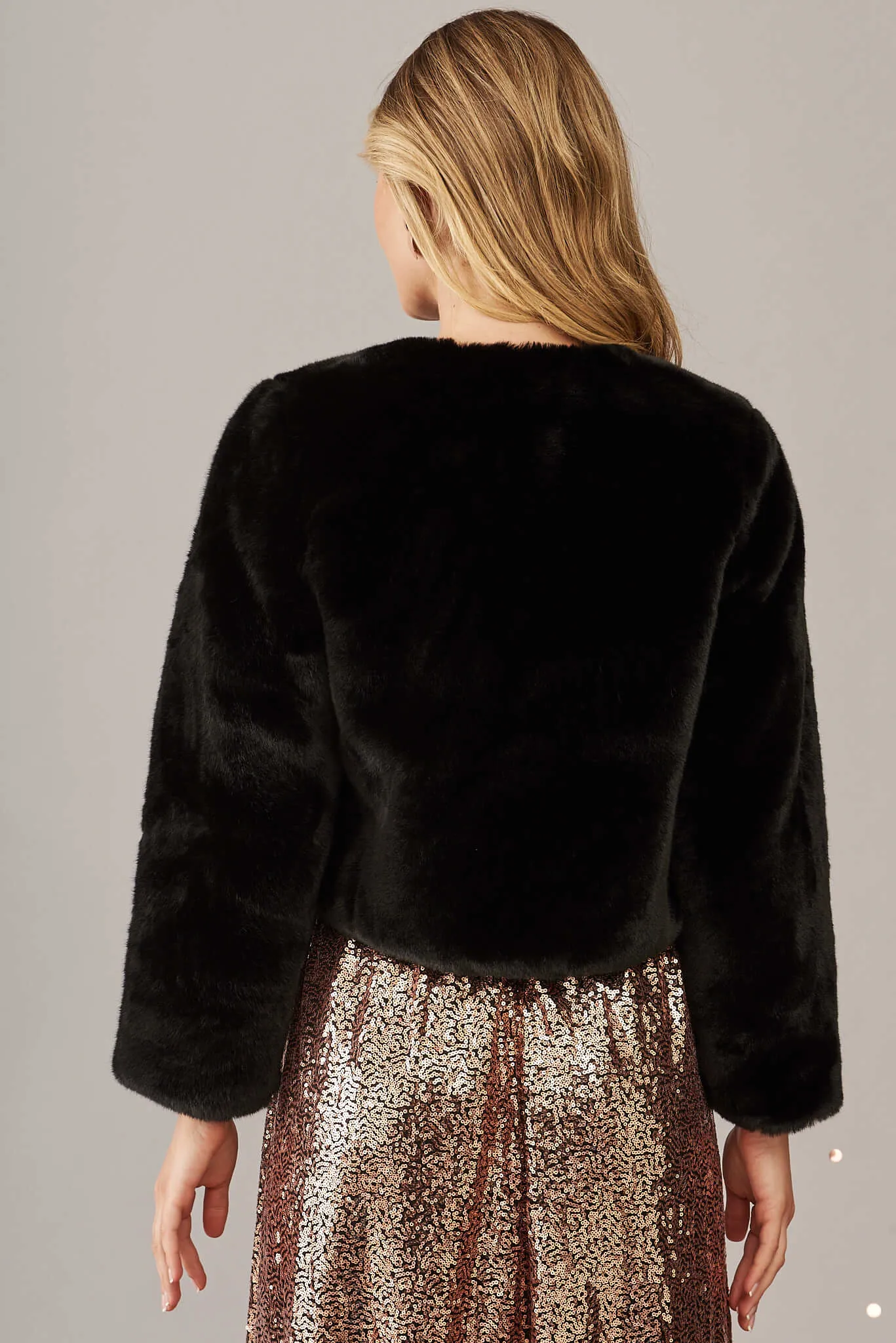 Cher Faux Fur Jacket In Black