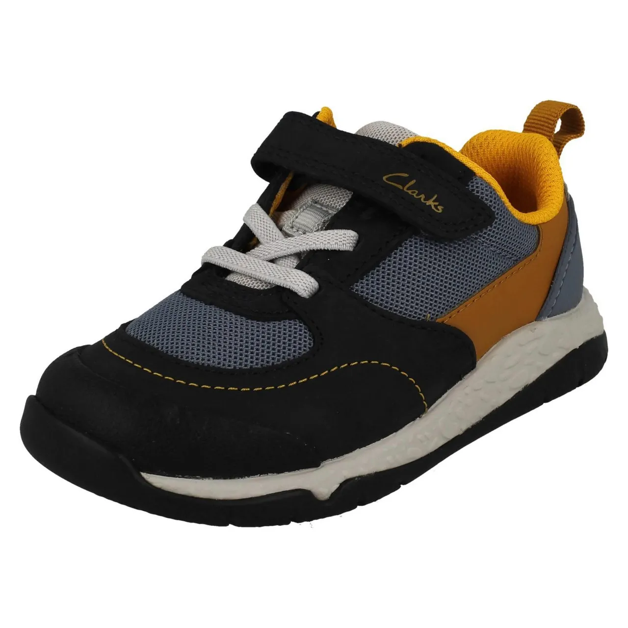 Childrens Clarks Casual Hook And Loop Fastening Trainers - Steggy Stride