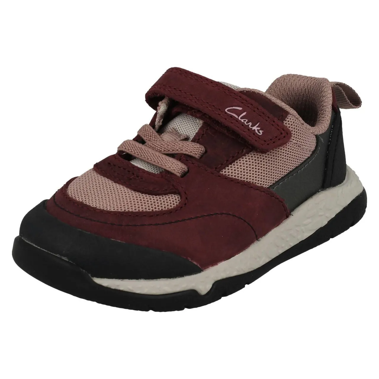 Childrens Clarks Casual Hook And Loop Fastening Trainers - Steggy Stride