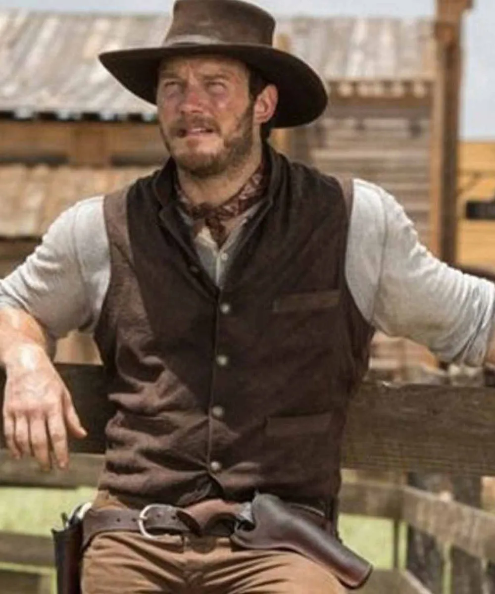 Chris Pratt The Magnificent Seven Suede Vest