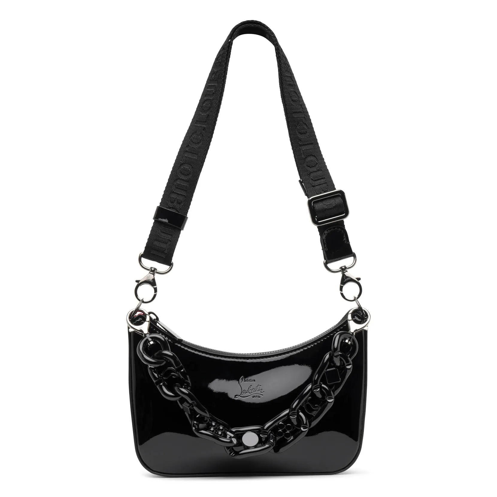 Christian Louboutin Loubila Chain black patent mini shoulder bag