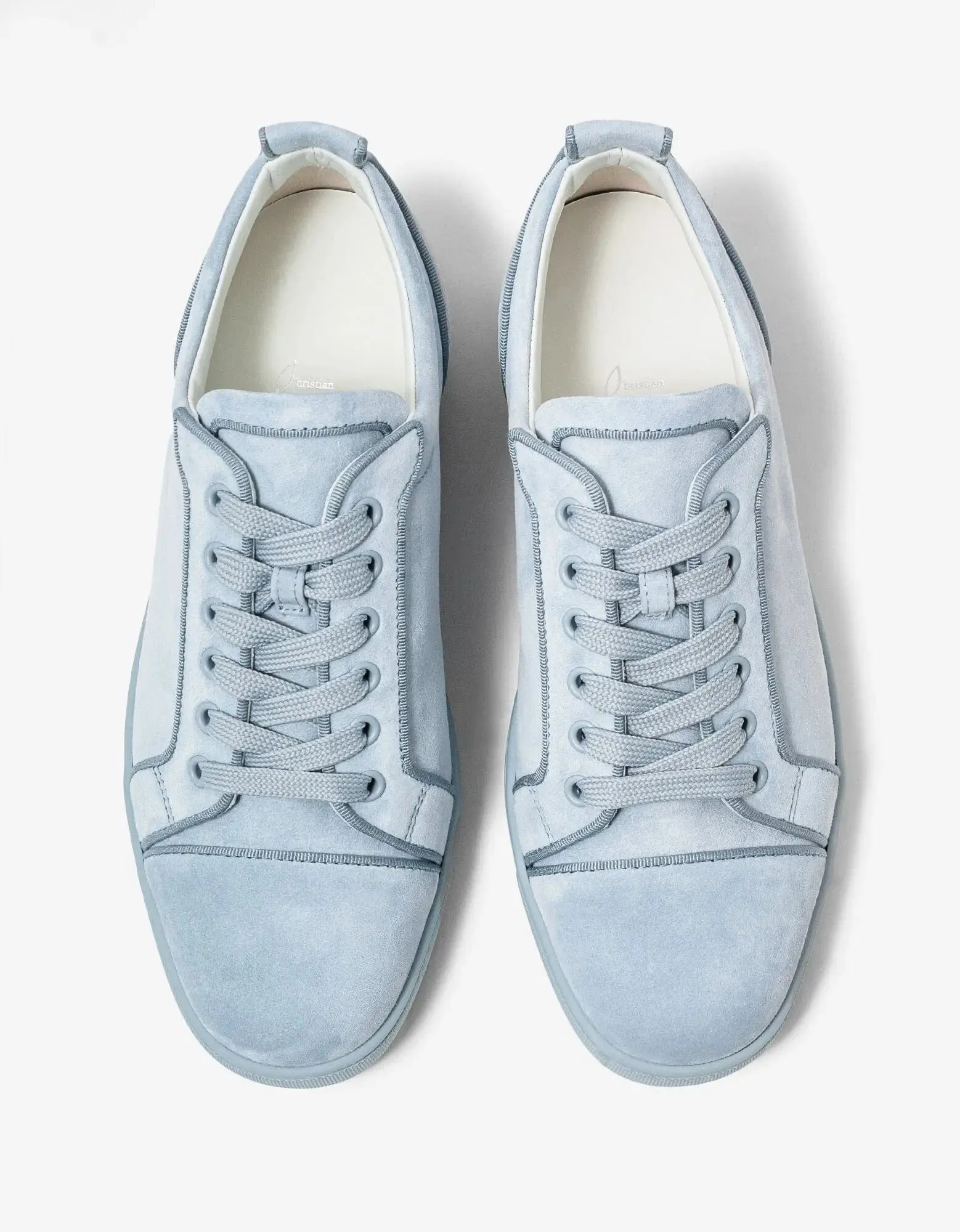 Christian Louboutin Louis Junior Orlato Paseo Blue Suede Trainers