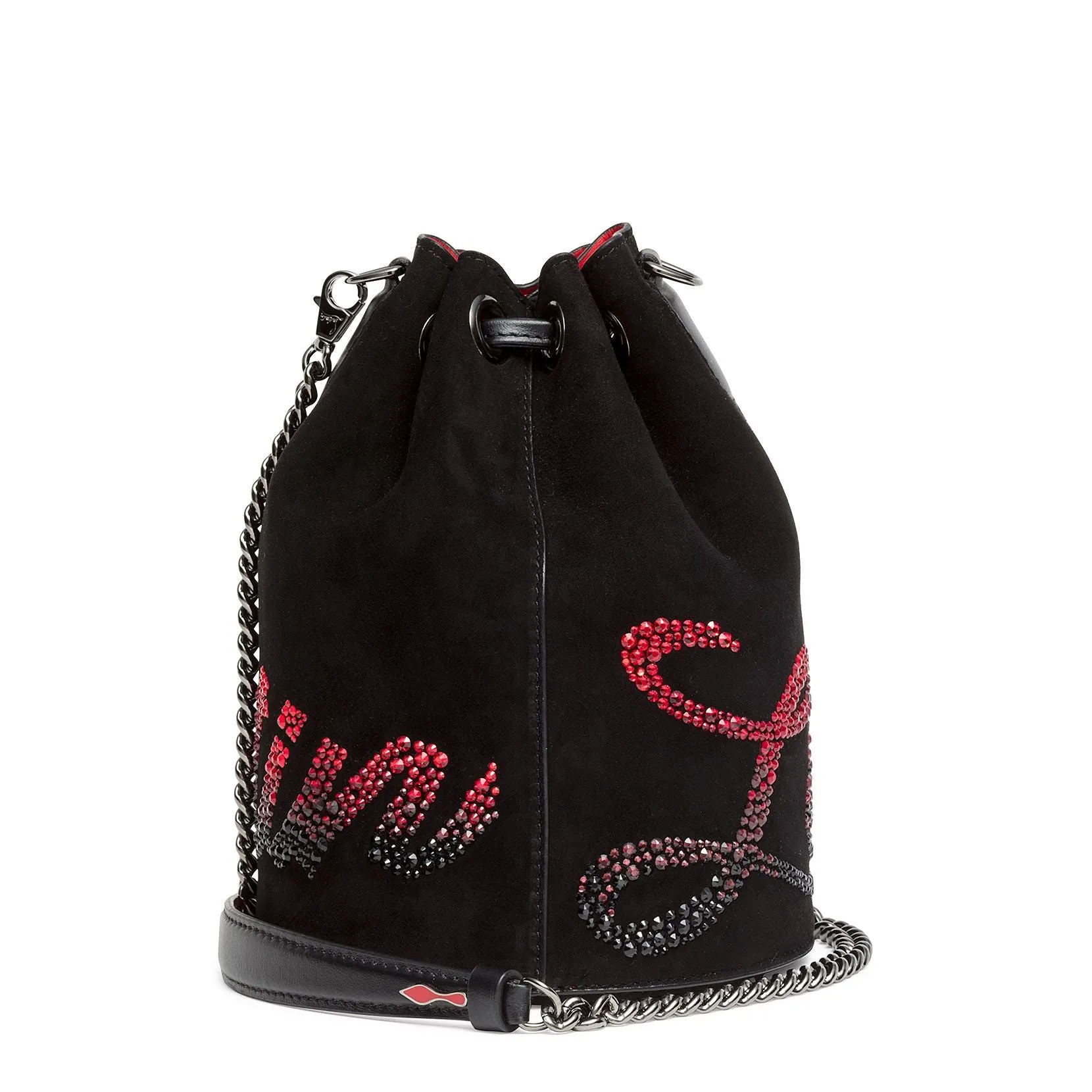 Christian Louboutin Marie Jane Bucket black suede shoulder bag