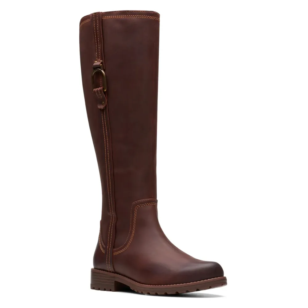 Clarks Aspra Hi British Tan Leather Knee-High Boot (Women's)