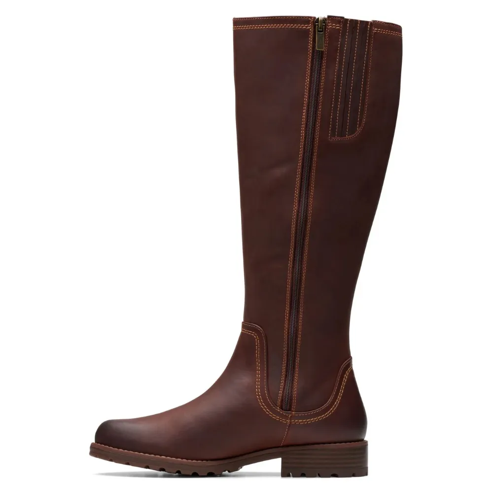 Clarks Aspra Hi British Tan Leather Knee-High Boot (Women's)