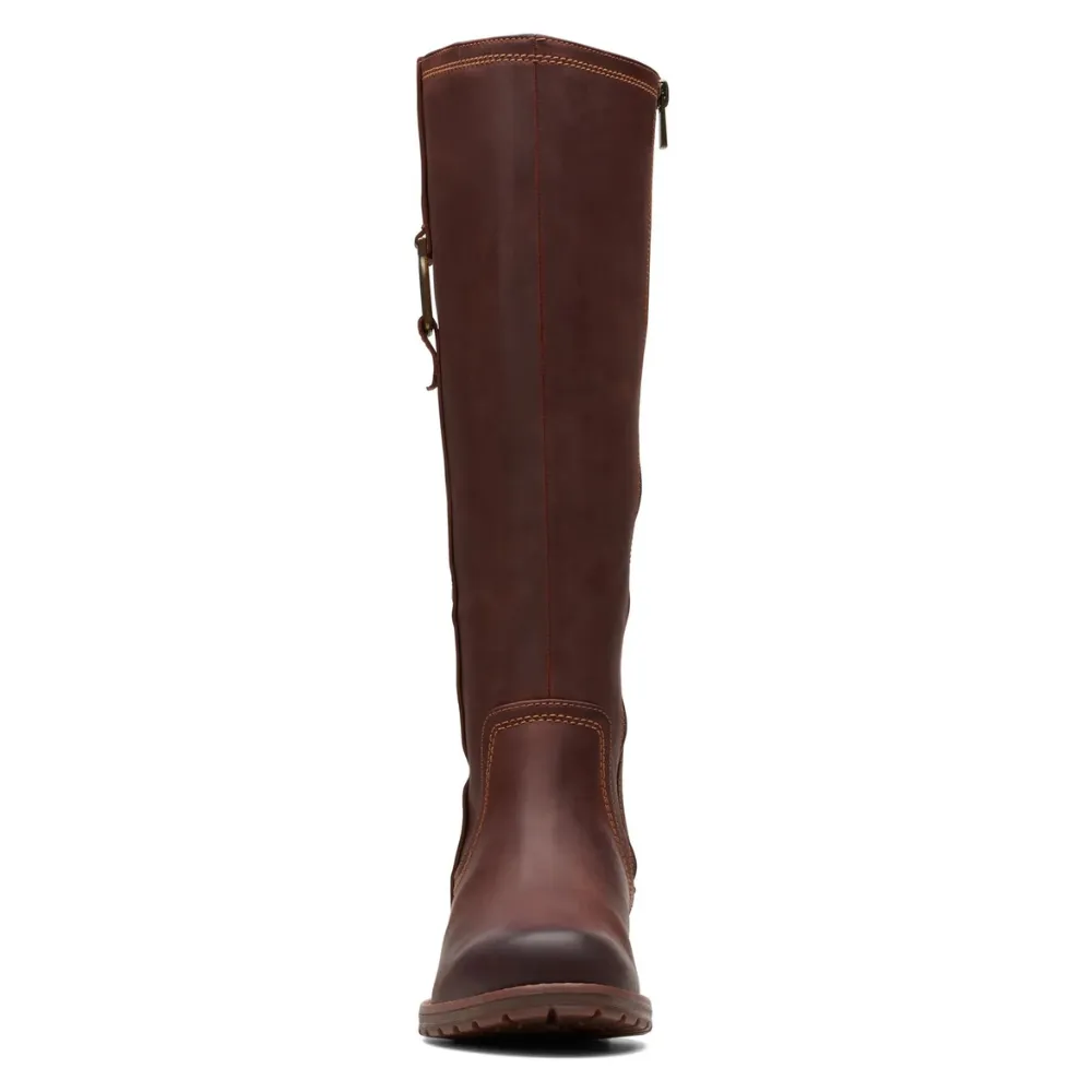 Clarks Aspra Hi British Tan Leather Knee-High Boot (Women's)