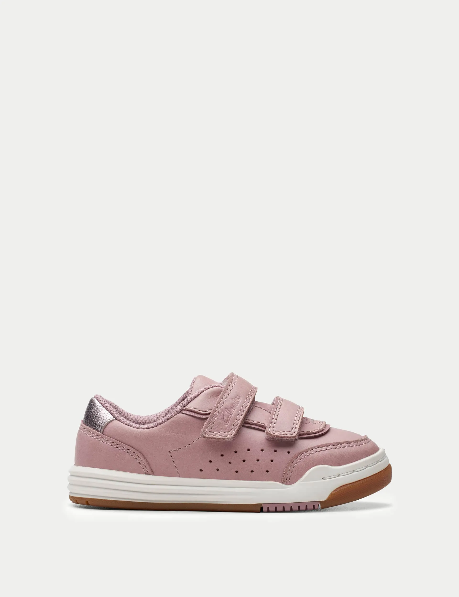 Clarks Girls' Leather Riptape Trainers (4 Small - 6.5 Small) - 4SG - Dusty Pink, Dusty Pink