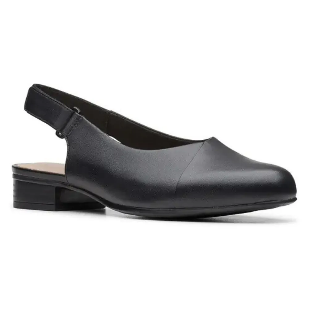 Clarks Juliet Pull Black Leather Sandal (Women's)