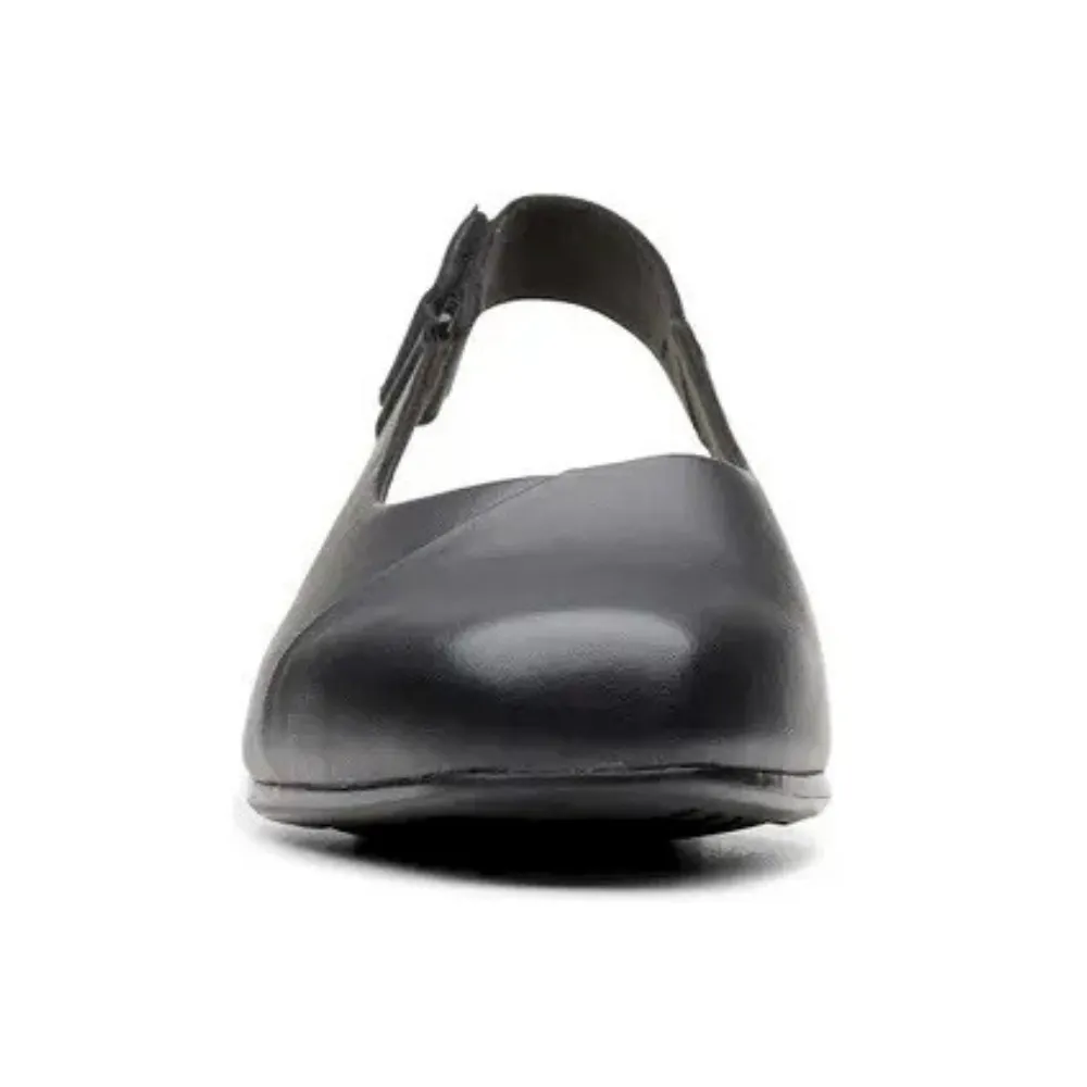 Clarks Juliet Pull Black Leather Sandal (Women's)