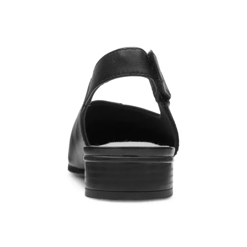 Clarks Juliet Pull Black Leather Sandal (Women's)