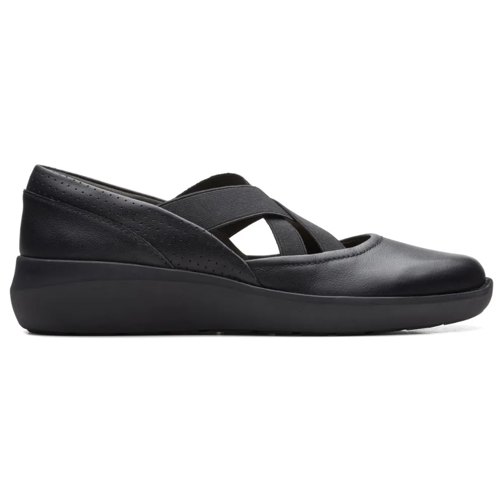 Clarks Kayleigh Cove Black Combi Leather Shoe (Women's)