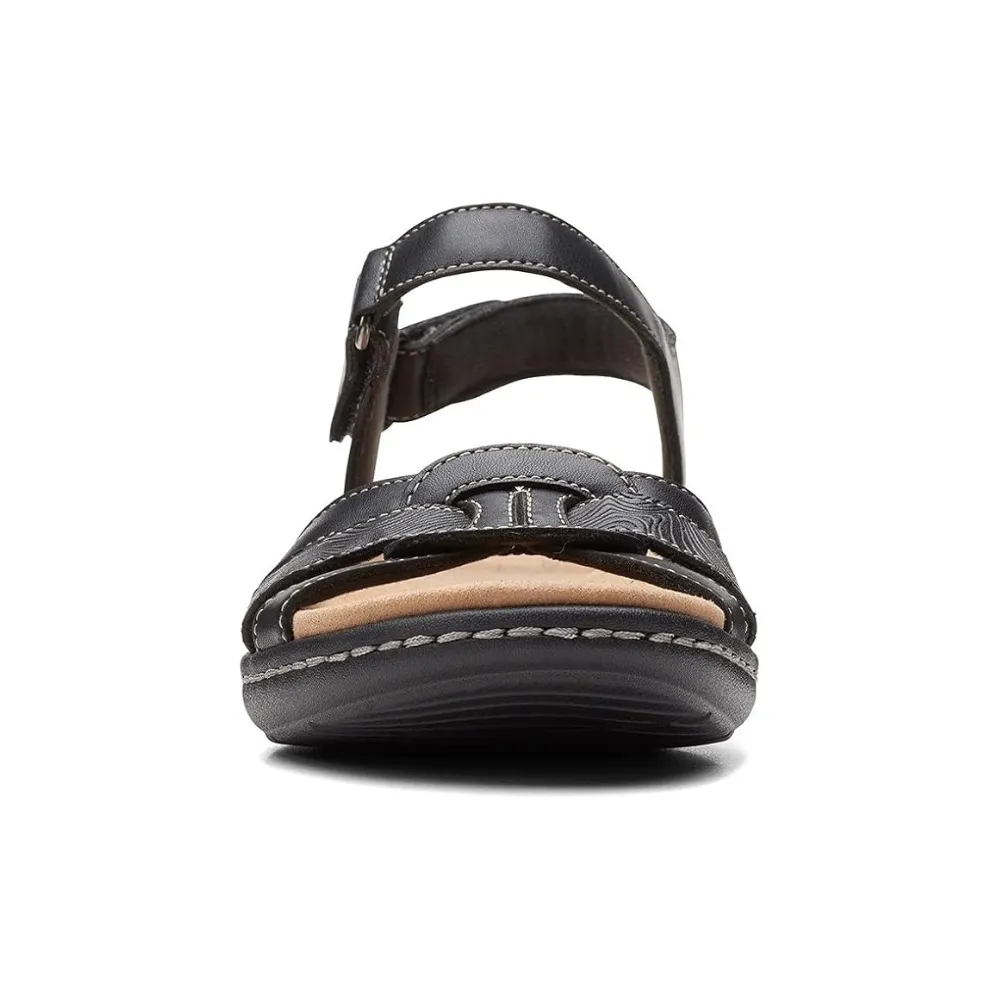 Clarks Laurieann Sela Black Leather Sandals (Women's)