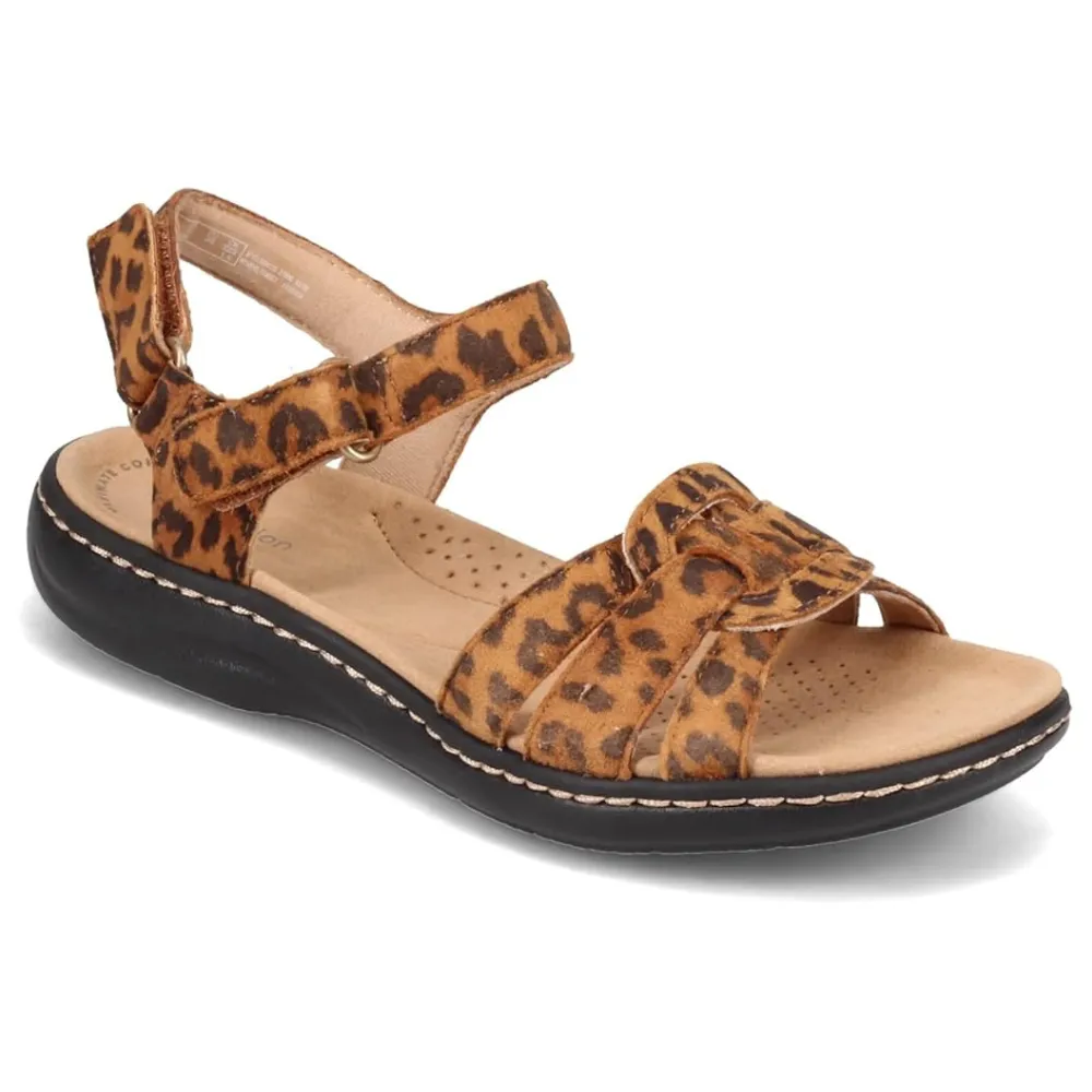 Clarks Laurieann Sela Leopard Print Suede Sandals (Women's)