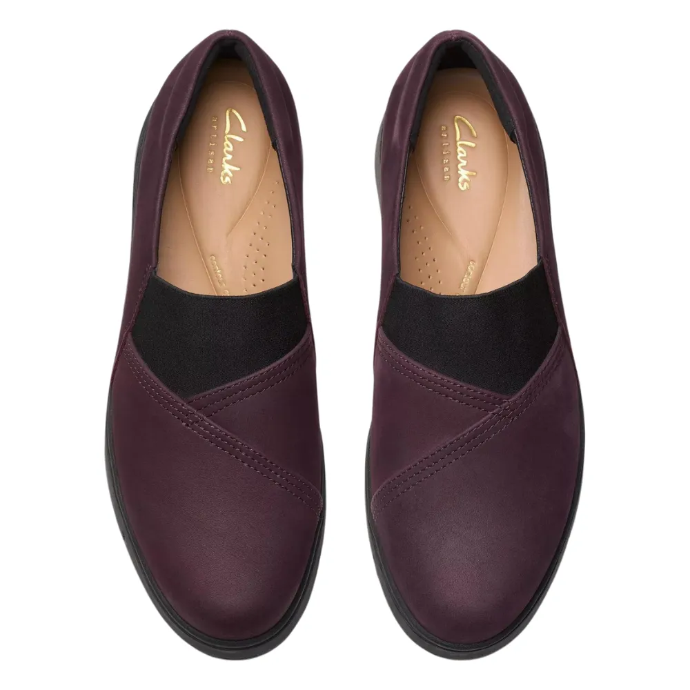 Clarks Loriini West Plum Nubuck Slip-On (Women's)