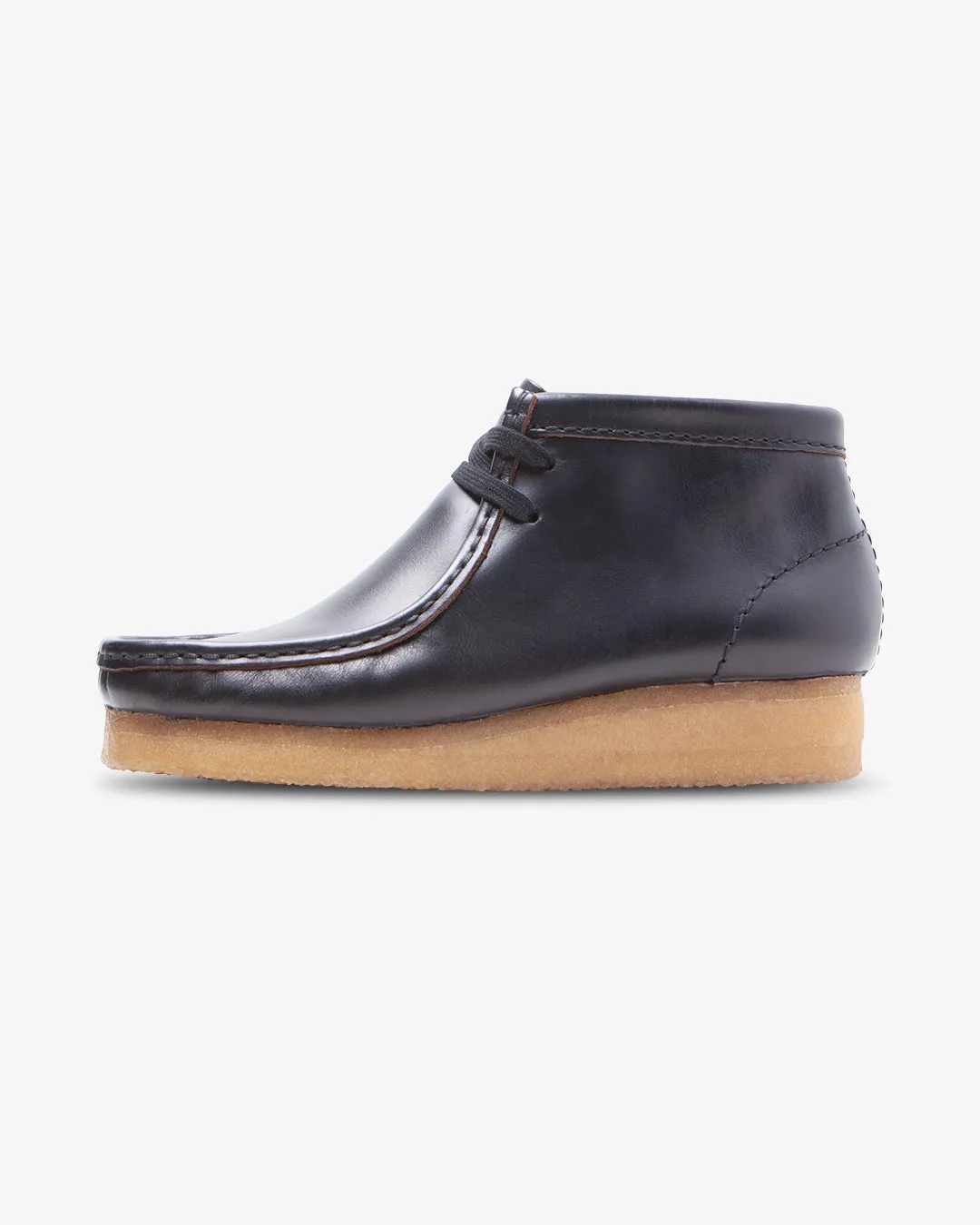 Clarks Originals Wallabee Boot Black Smooth Leather