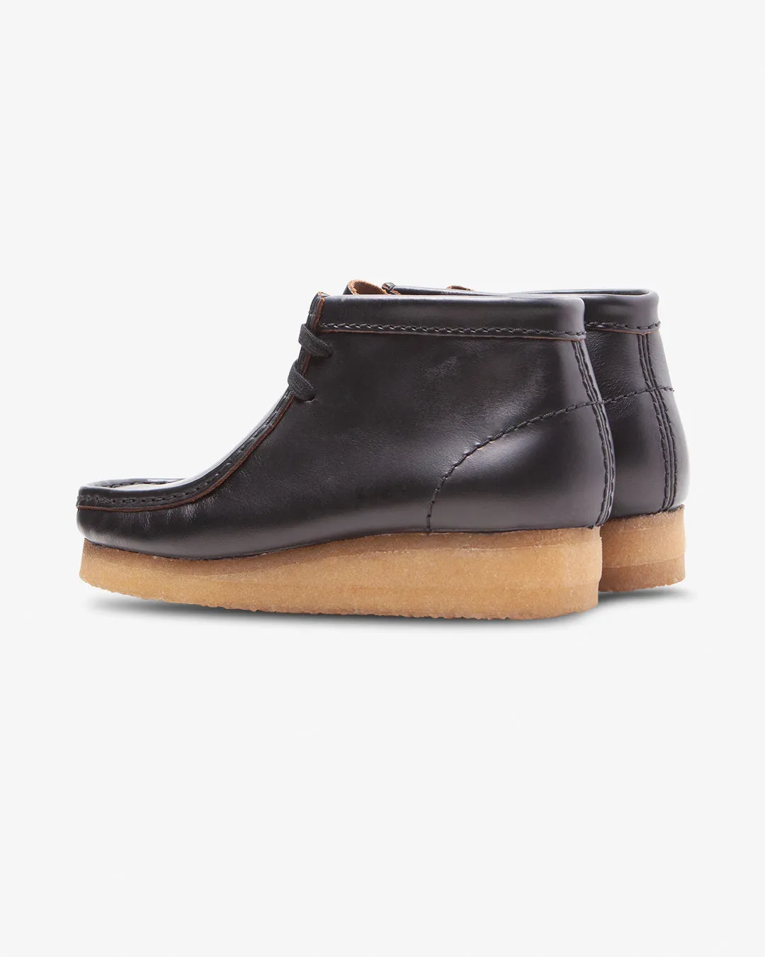 Clarks Originals Wallabee Boot Black Smooth Leather