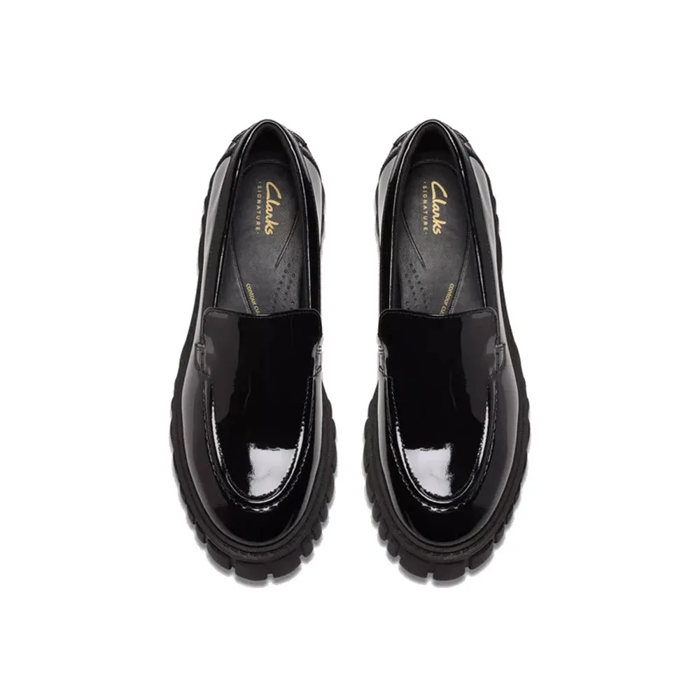 CLARKS PAGE LOAFER BLACK PATENT - WOMENS