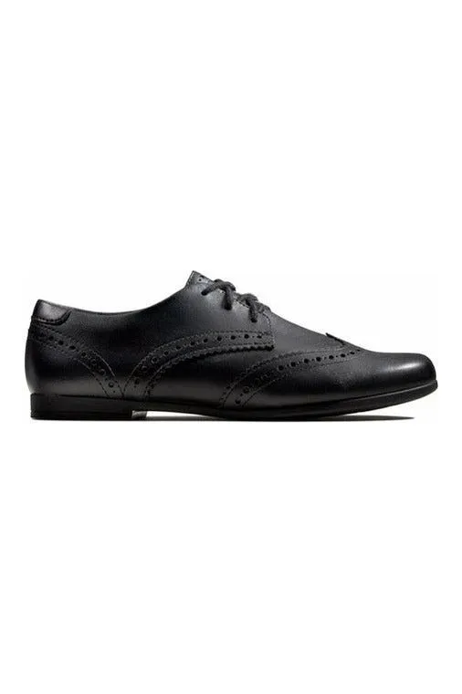 Clarks Scala Lace Kid Black Leather