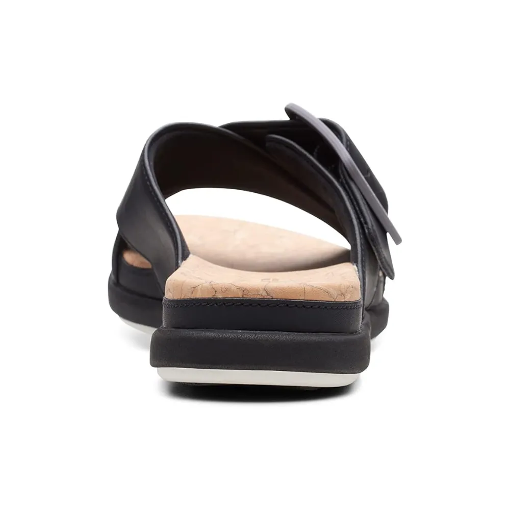 Clarks Step June Shell Black Sandal (Women's)