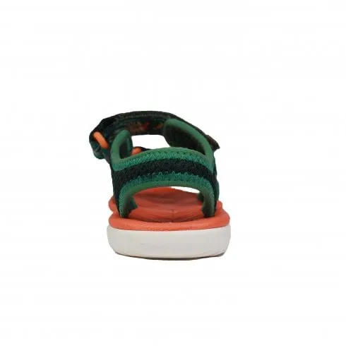 Clarks Surfing Tide Toddler | Green Combi | Childrens Rip Tape Sandals