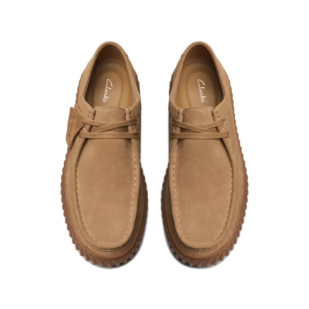 CLARKS TORHILL LOW OXFORD DARK SAND SUEDE - MENS