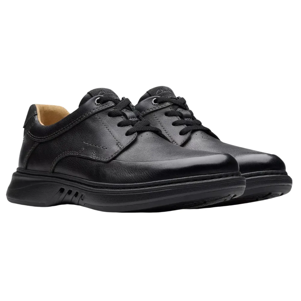 Clarks Un Briley Lace Black Leather Shoe (Men's)